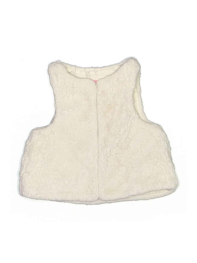 Pre-owned Isaac Mizrahi New York Babies' Faux Fur Vest In White