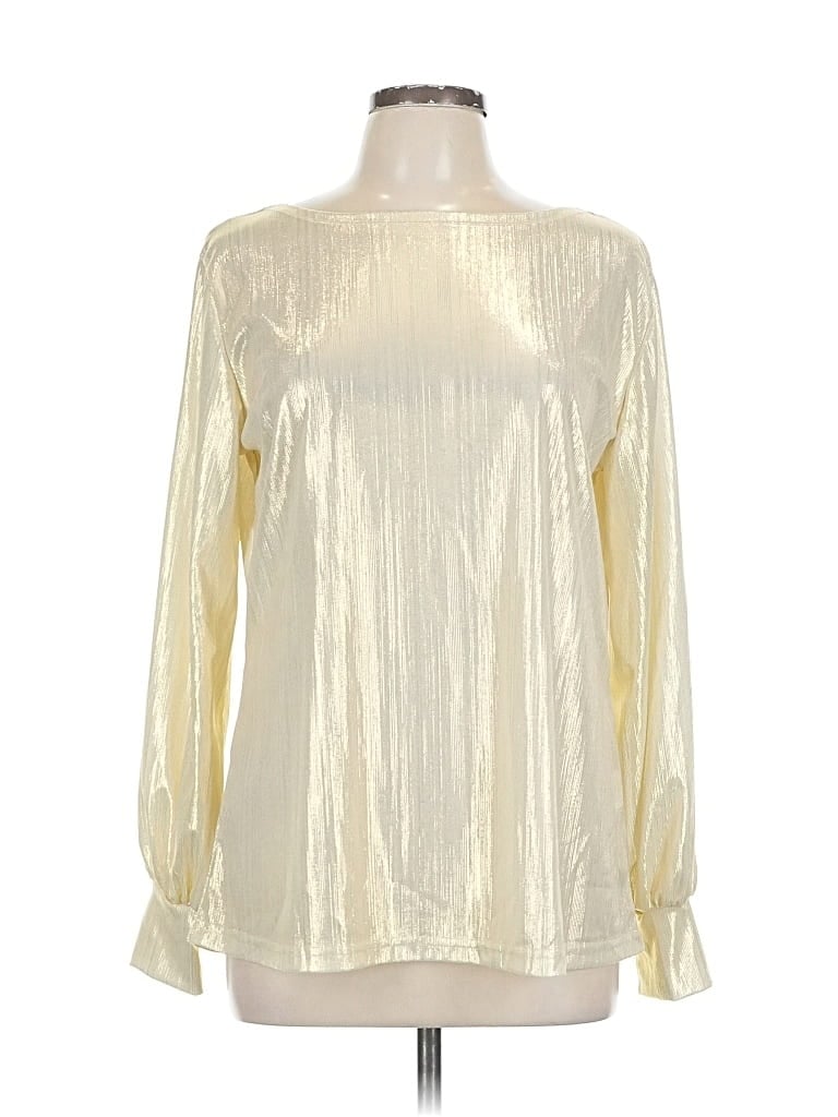 Pre-owned Assorted Brands Long Sleeve Blouse In Gold