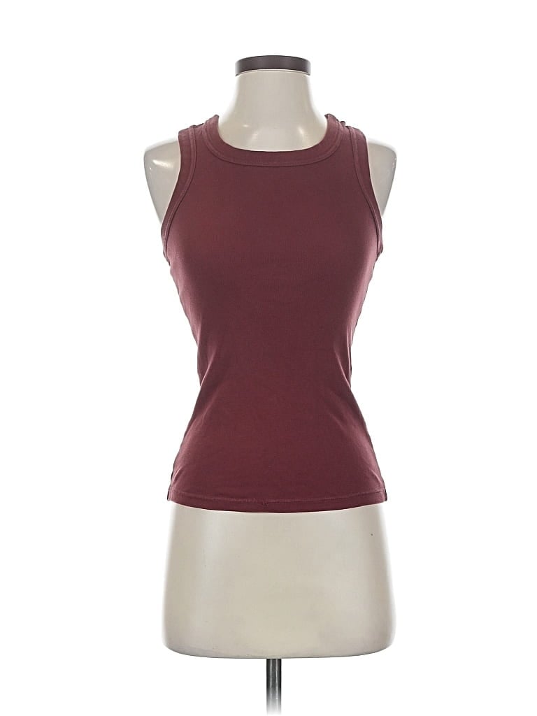 Pre-owned Fabletics Tank Top Burgundy Halter Neckline Tops