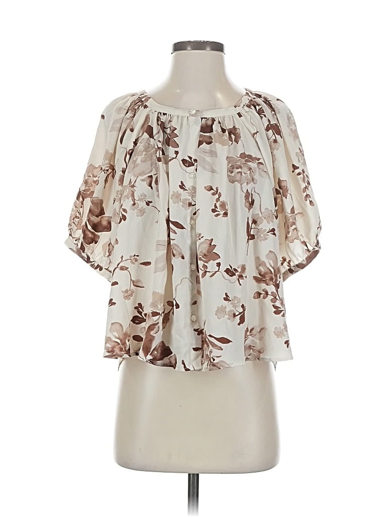 Pre-owned Abercrombie & Fitch 3/4 Sleeve Blouse In White