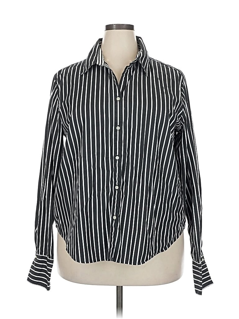 Pre-owned Charter Club Long Sleeve Button Down Shirt In Black