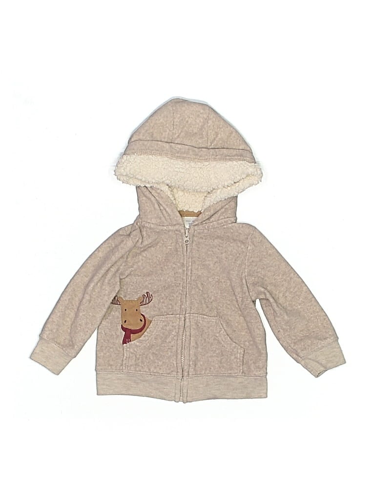 Pre-owned Just One You Made By Carter's Babies' Zip Up Hoodie In Brown