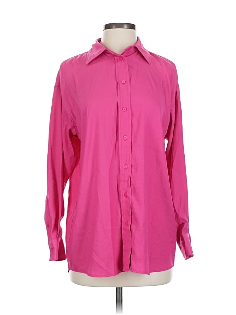 Pre-owned Maison D' Amelie Long Sleeve Blouse In Pink