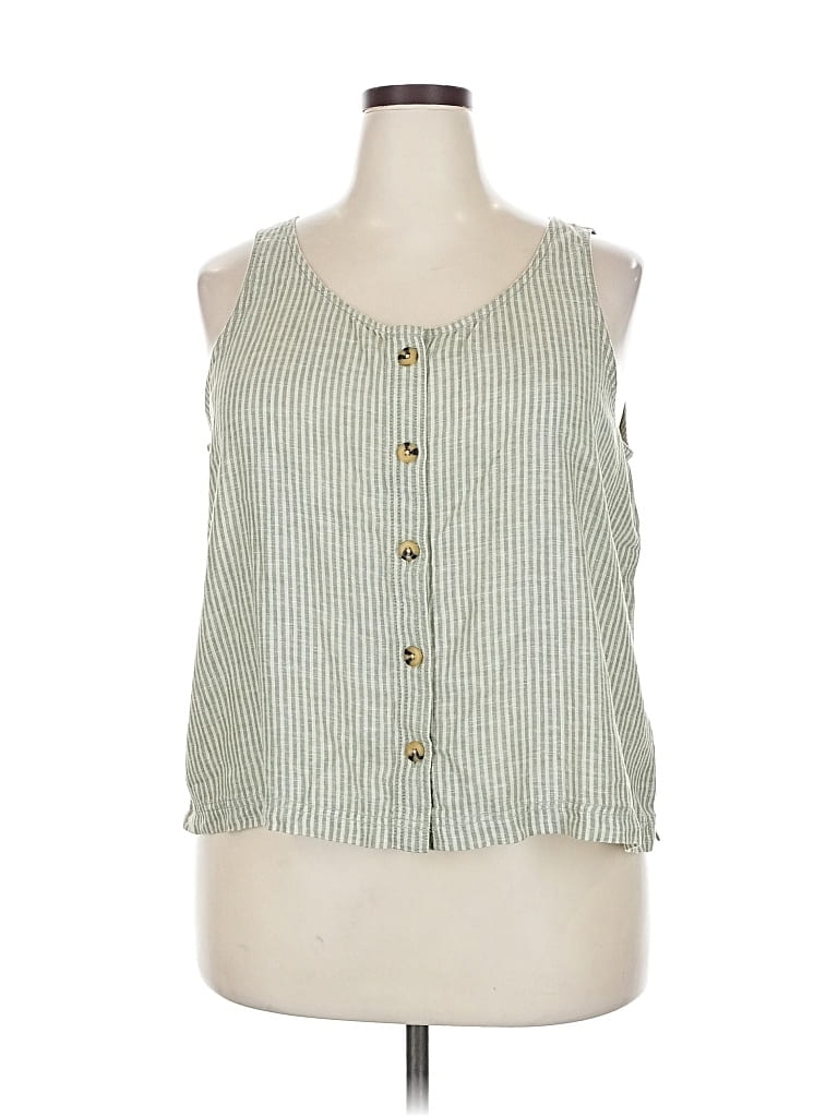 Pre-owned Wonderly Sleeveless Blouse In Green