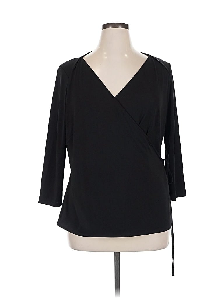 Pre-owned Ann Taylor 3/4 Sleeve Blouse In Black