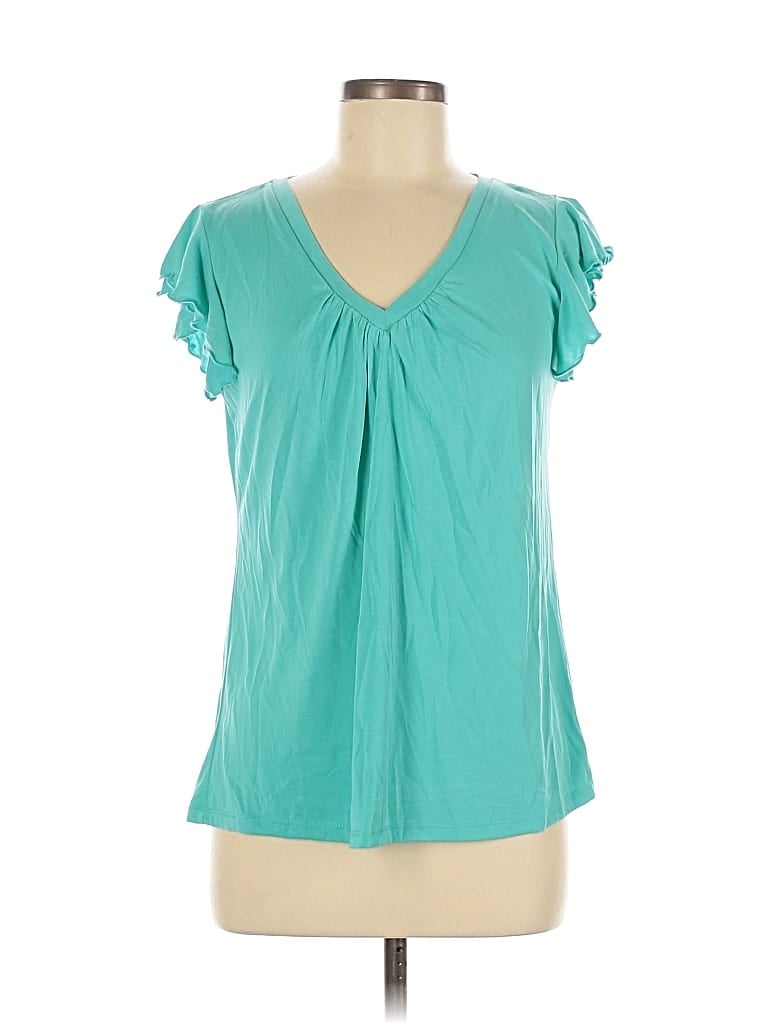Pre-owned Culture Code Short Sleeve Blouse In Blue