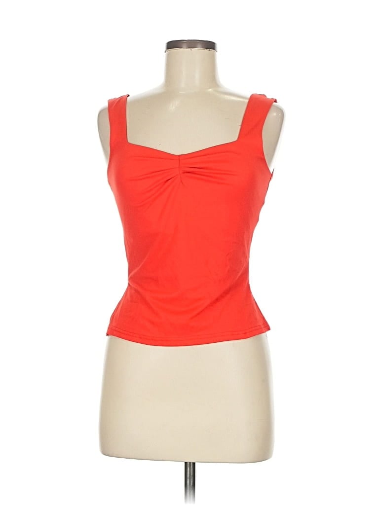 Pre-owned Unbranded Tank Top Orange Strapless Neckline Tops