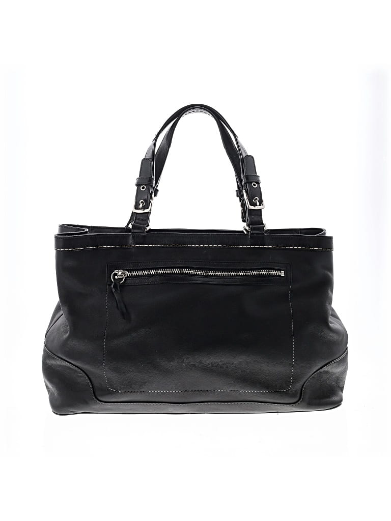 Pre-owned Coach Leather Tote Bag In Black