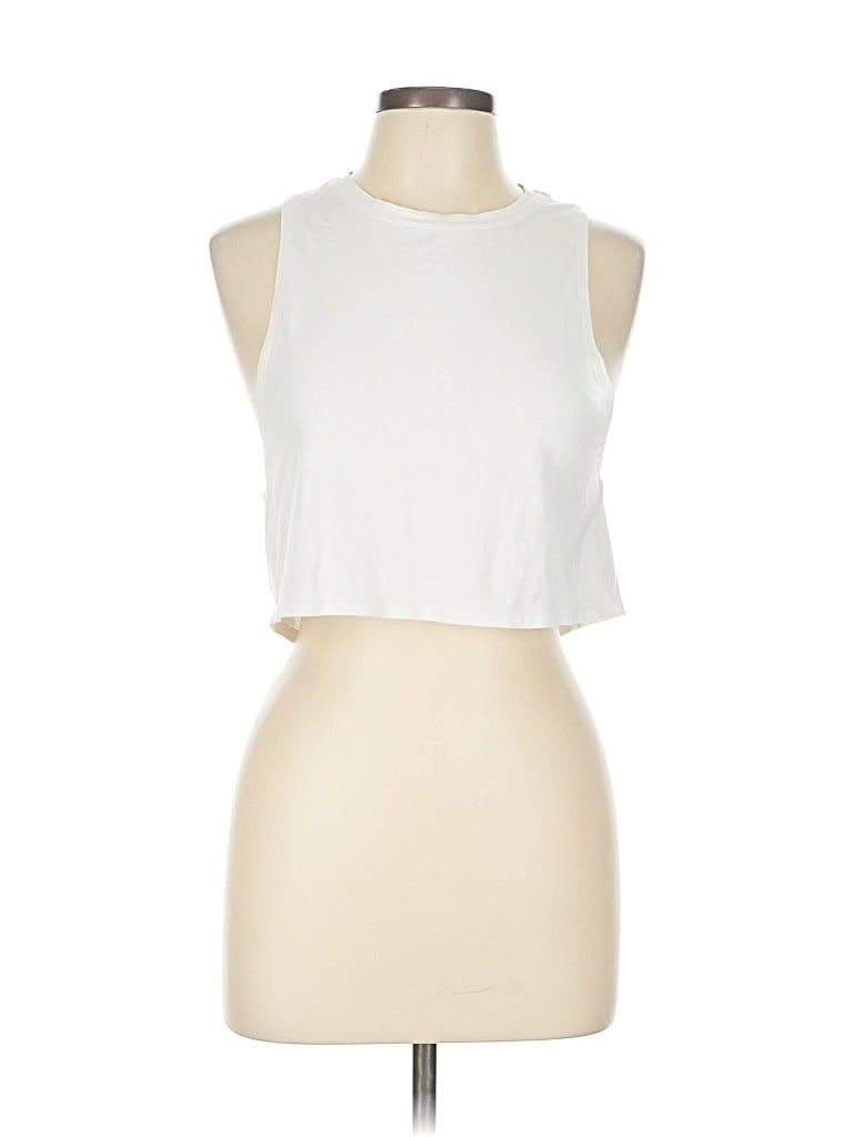 Pre-owned Lululemon Athletica Tank Top White Halter Neckline Tops