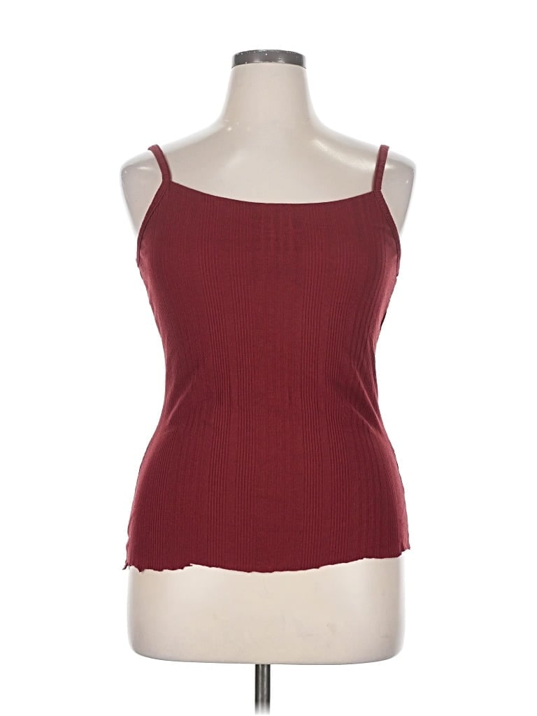 Pre-owned Unbranded Tank Top Burgundy Strapless Neckline Tops