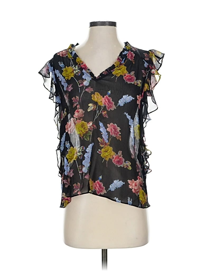 Pre-owned Paige Sleeveless Silk Top Black Sweetheart Neckline Tops