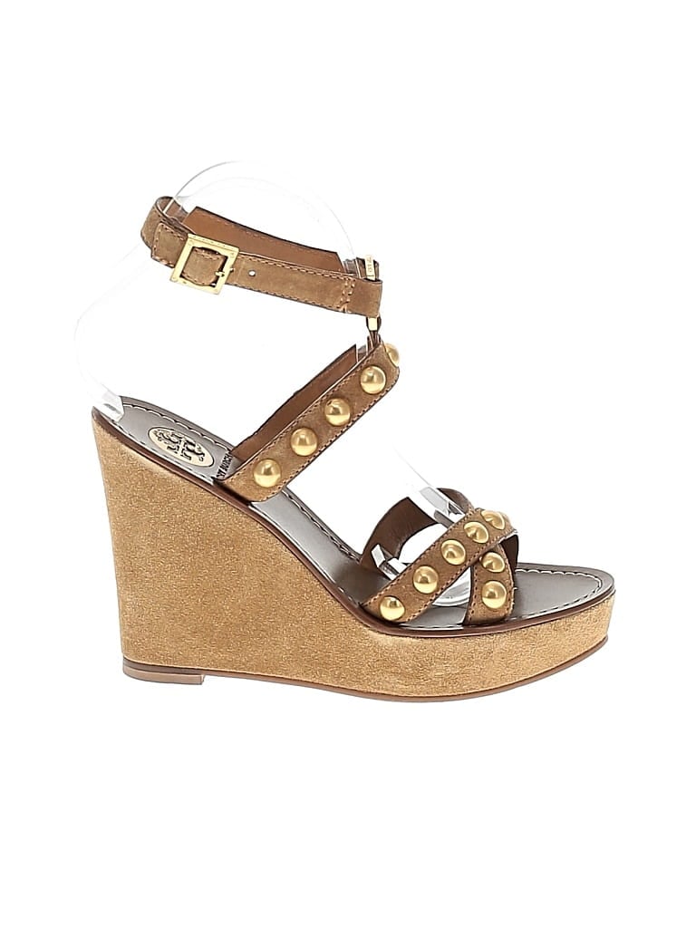 Pre-owned Tory Burch Wedges In Brown