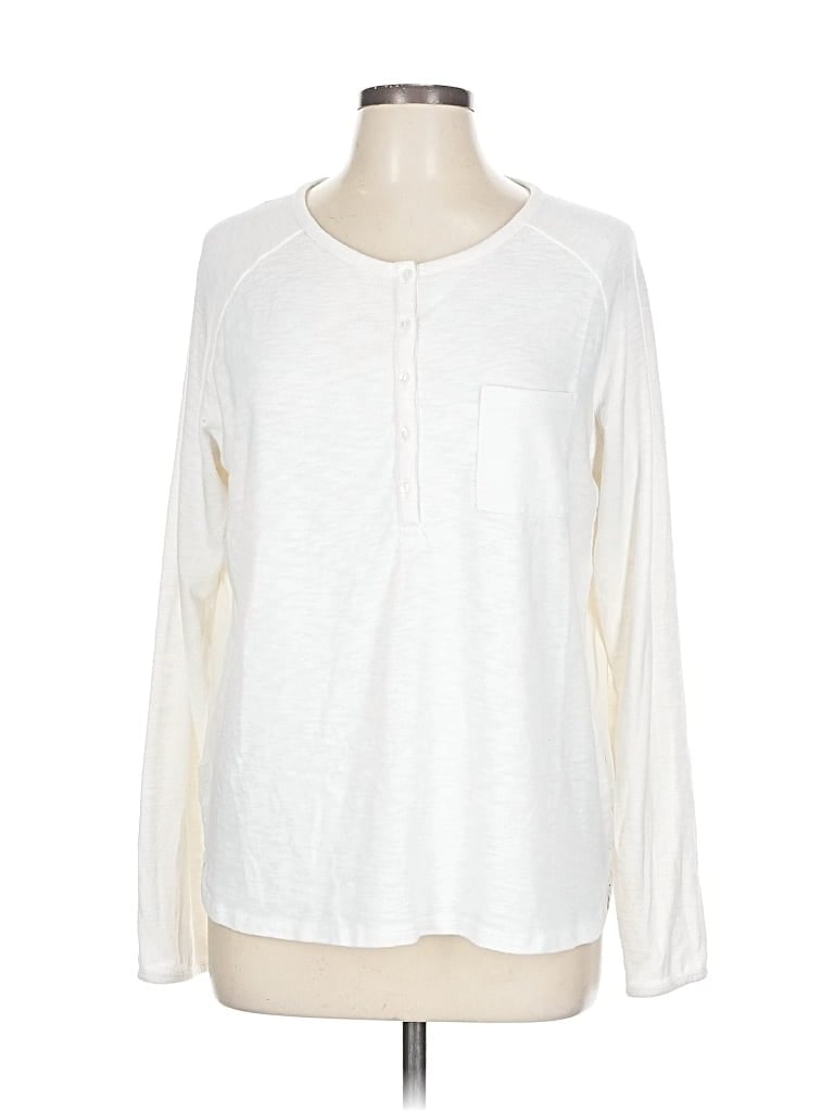 Pre-owned Prana Long Sleeve Henley Shirt In White