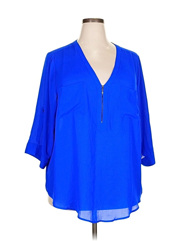 Pre-owned Torrid 3/4 Sleeve Blouse In Blue