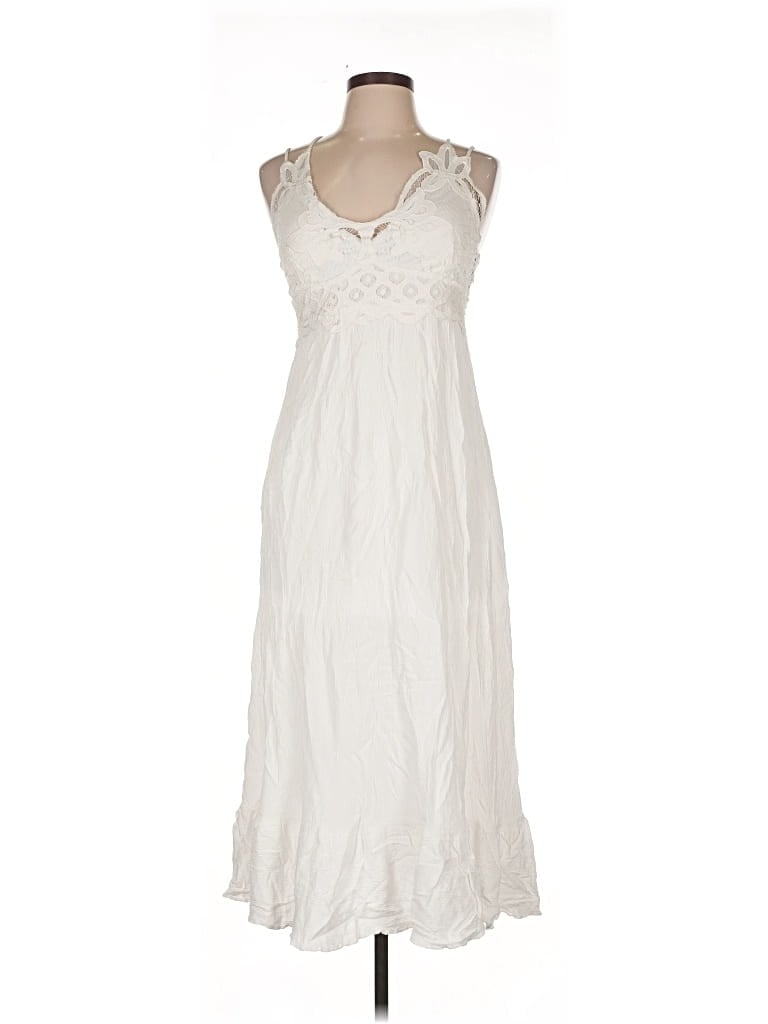 Pre-owned Faded Rose Casual Dress In White