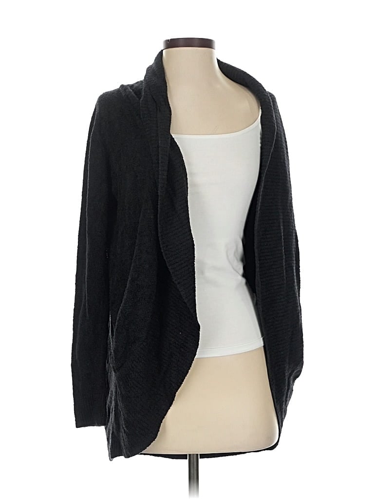 Pre-owned Barefoot Dreams Cozychic Lite Cardigan Sweater In Black