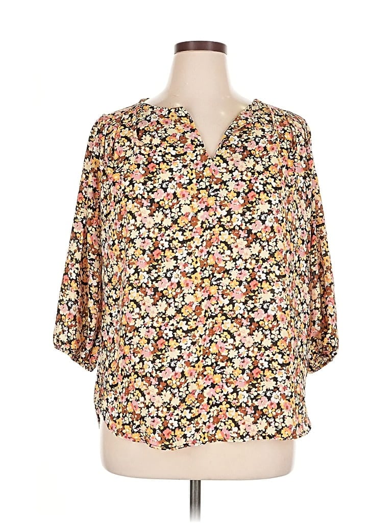 Pre-owned Pleione 3/4 Sleeve Blouse In White