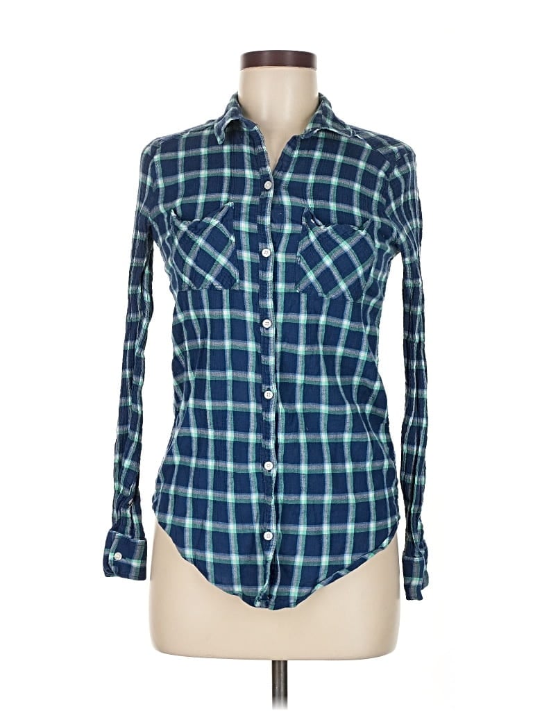 Pre-owned Hollister Long Sleeve Button Down Shirt In Blue