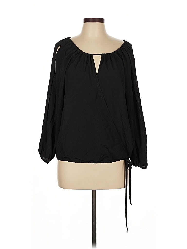 Pre-owned Glam Long Sleeve Blouse In Black