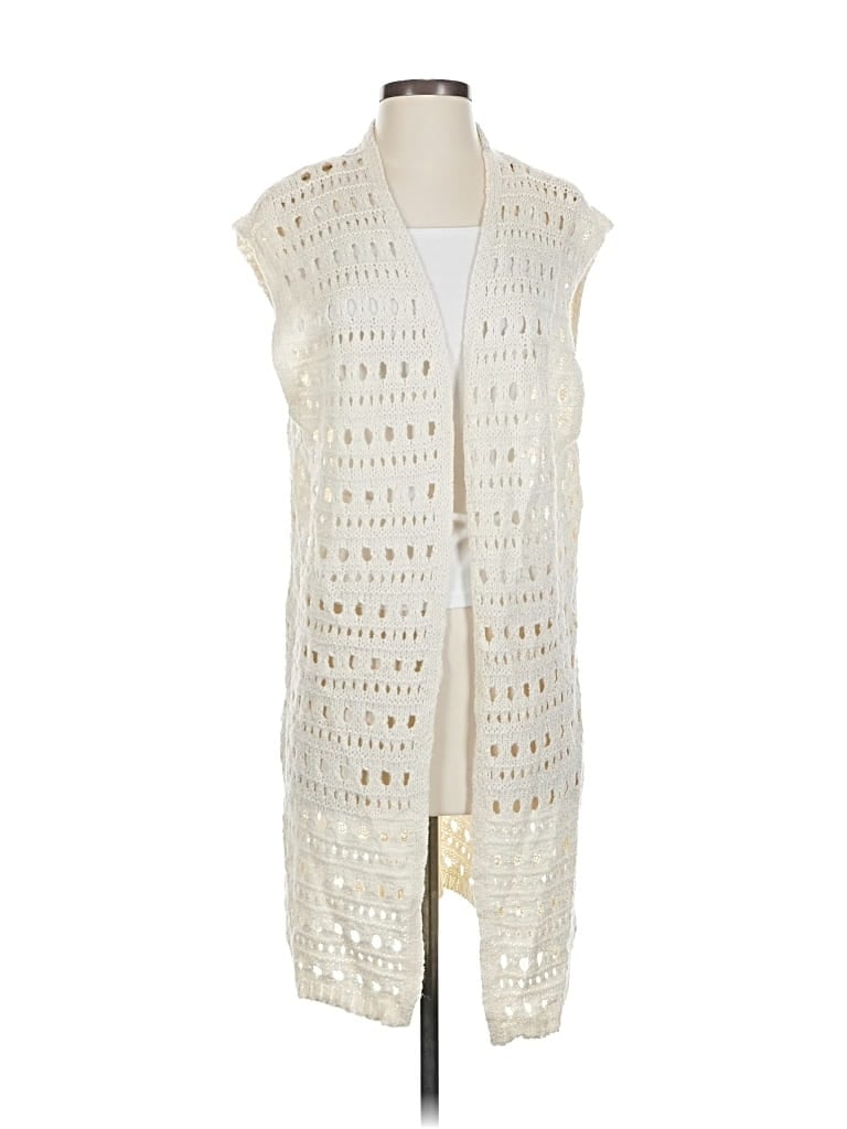 Pre-owned Timing Cardigan Sweater In White