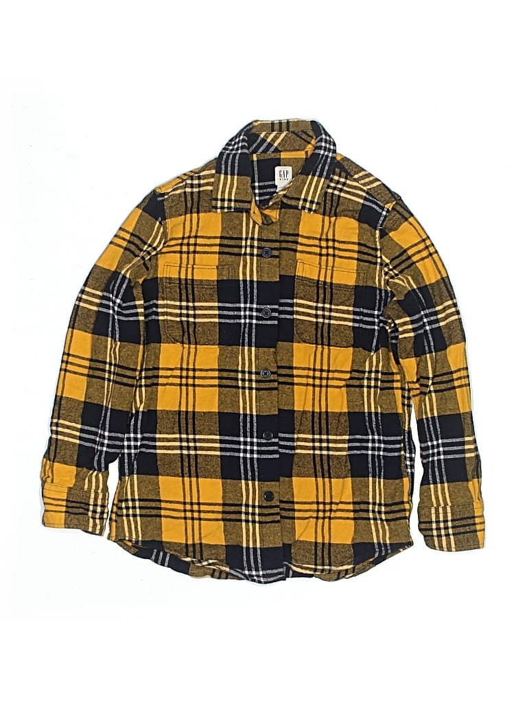 Pre-owned Gap Kids' Long Sleeve Button Down Shirt In Yellow