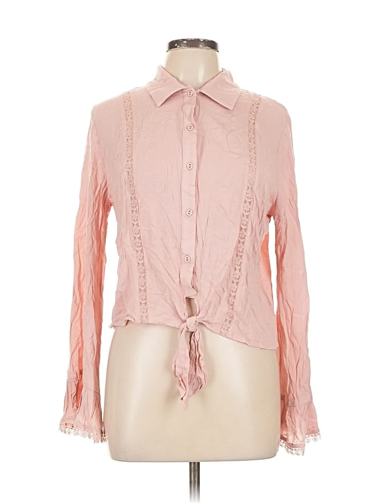 Pre-owned Gypsies & Moondust Long Sleeve Blouse In Pink