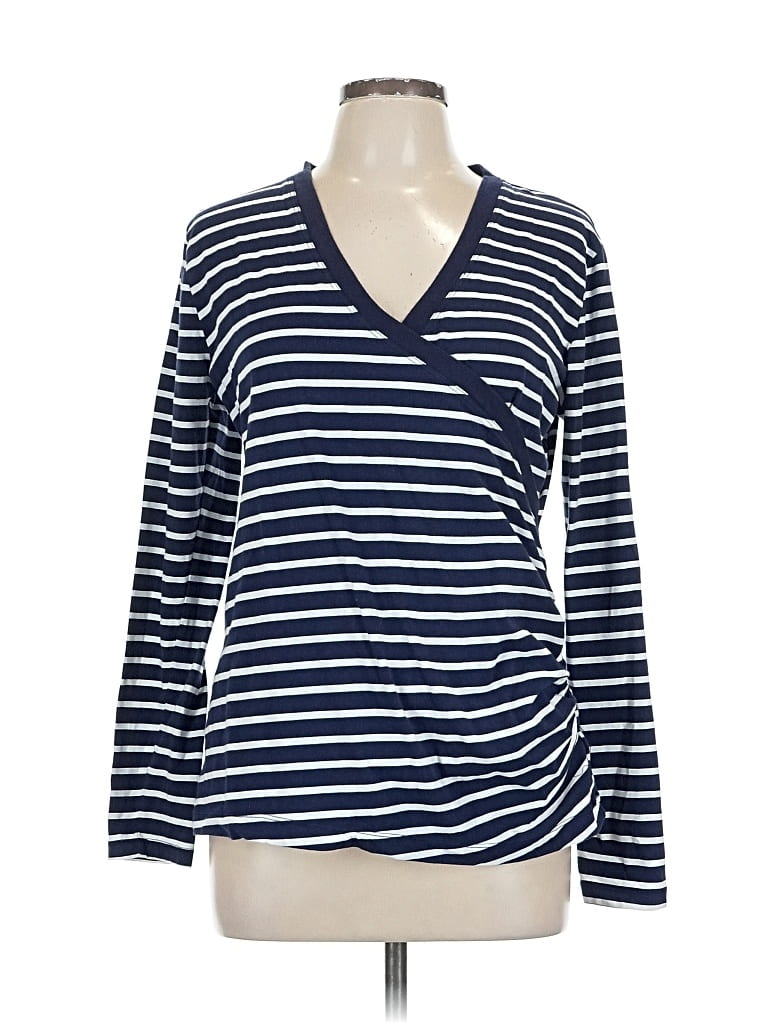 Pre-owned Love By Gap Long Sleeve Henley Shirt In Blue