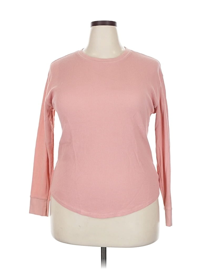 Pre-owned Time And Tru 3/4 Sleeve T-shirt In Pink