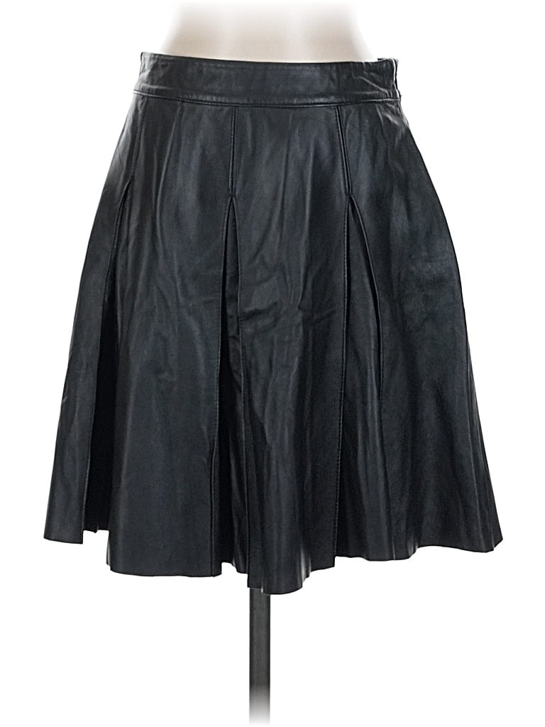 Pre-owned Pjk Patterson J. Kincaid Faux Leather Skirt In Black