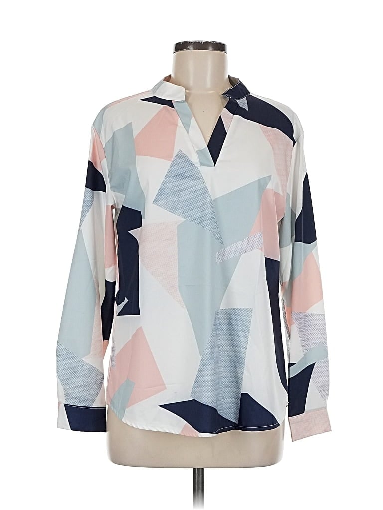 Pre-owned Unbranded Long Sleeve Blouse In Blue