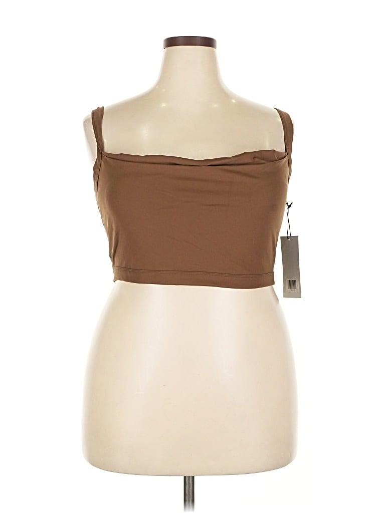 Girlfriend Collective Tank Top Brown Strapless Neckline Tops In Brown