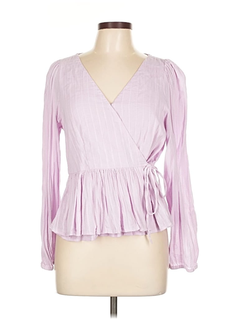 Pre-owned American Eagle Outfitters Long Sleeve Blouse In Purple