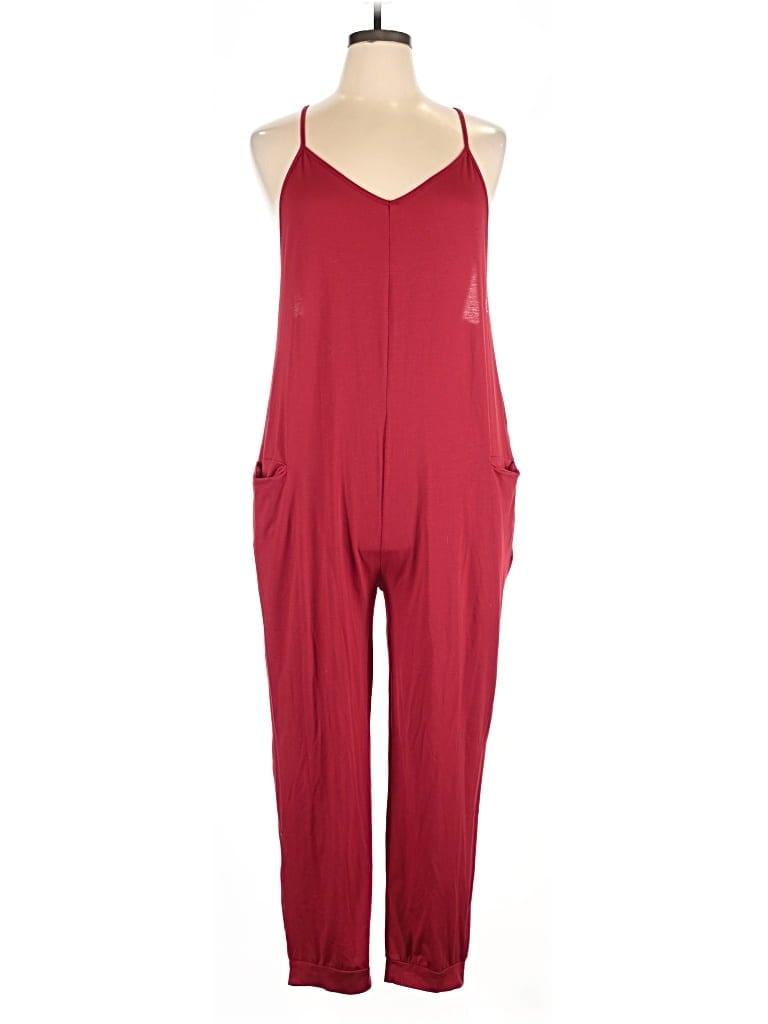 Pre-owned Shein Jumpsuit In Burgundy