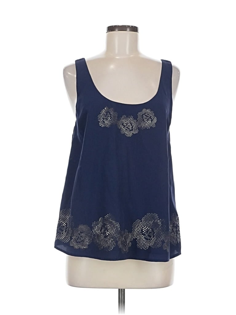 Pre-owned Joie Sleeveless Silk Top Blue Scoop Neck Tops