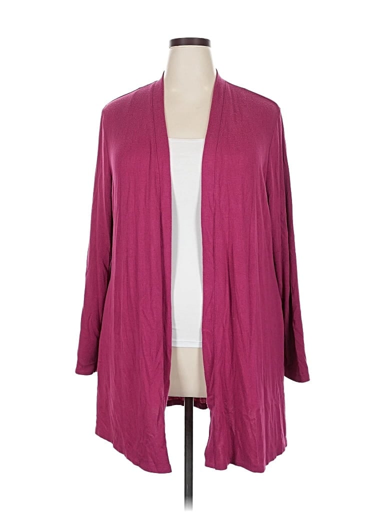 Pre-owned Lane Bryant Cardigan Sweater In Burgundy