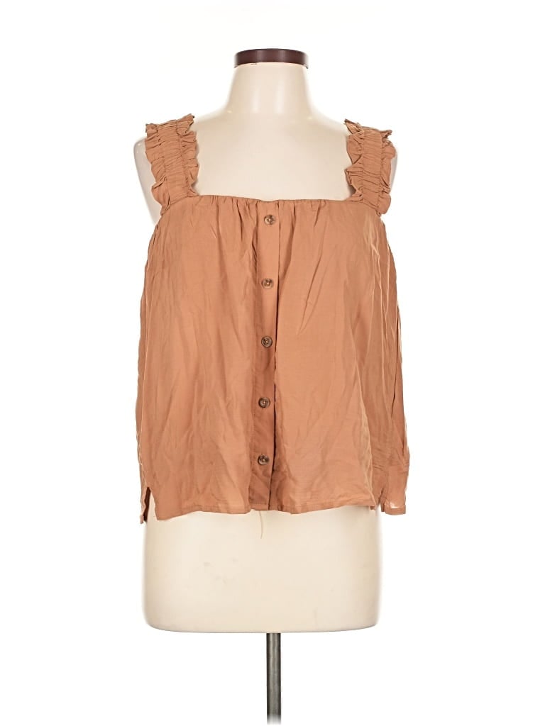 Pre-owned Black Tape_ Sleeveless Blouse In Brown