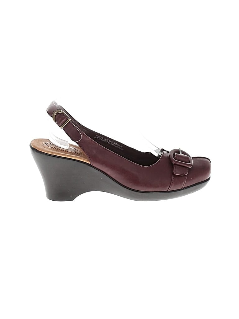 Pre-owned Clarks Mule/clog In Burgundy