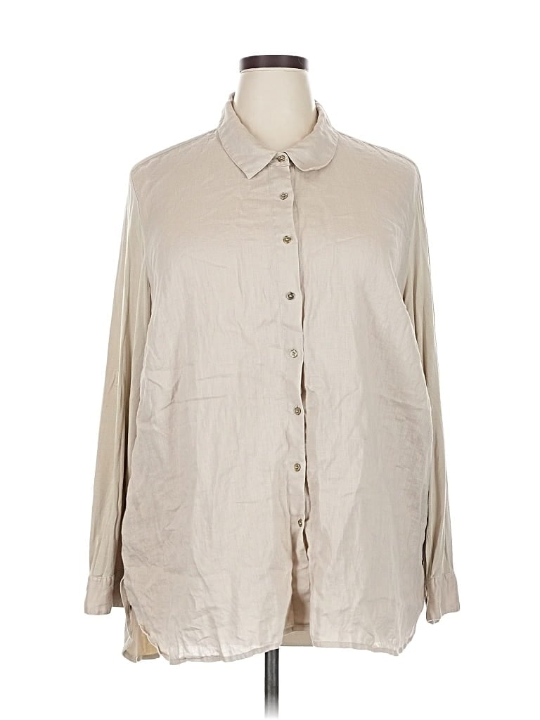 Pre-owned Calvin Klein Long Sleeve Button Down Shirt In White