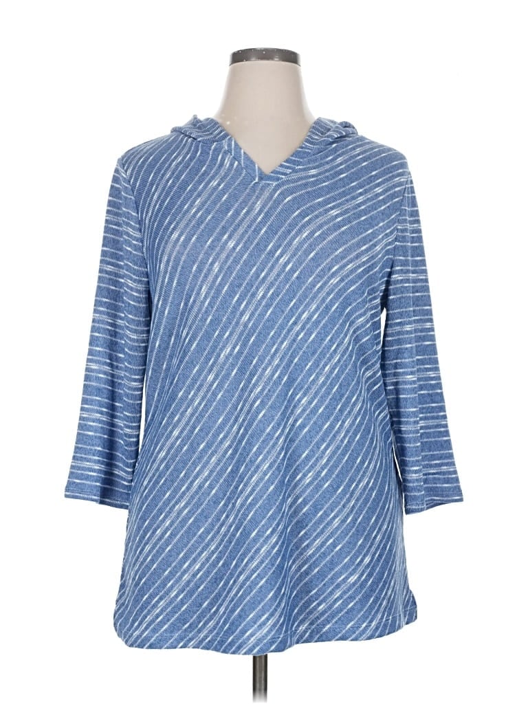 Chico's Long Sleeve Blouse In Blue