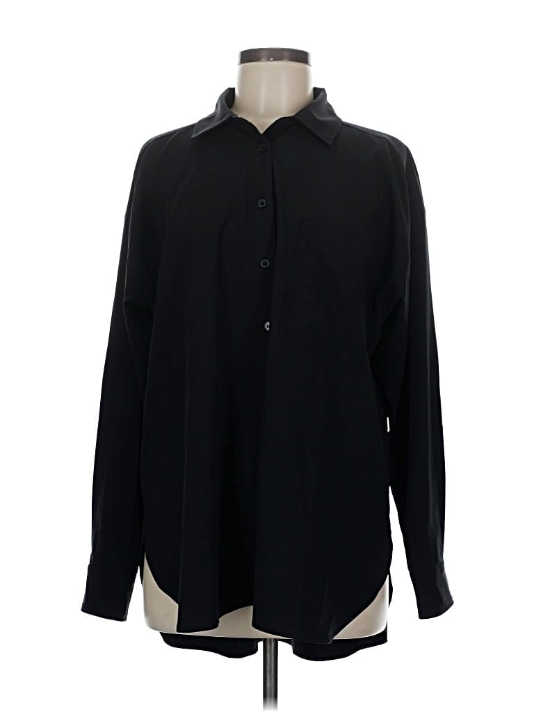Pre-owned Lou & Grey Long Sleeve Blouse In Black