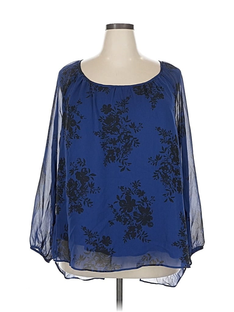 Pre-owned Torrid 3/4 Sleeve Blouse In Blue