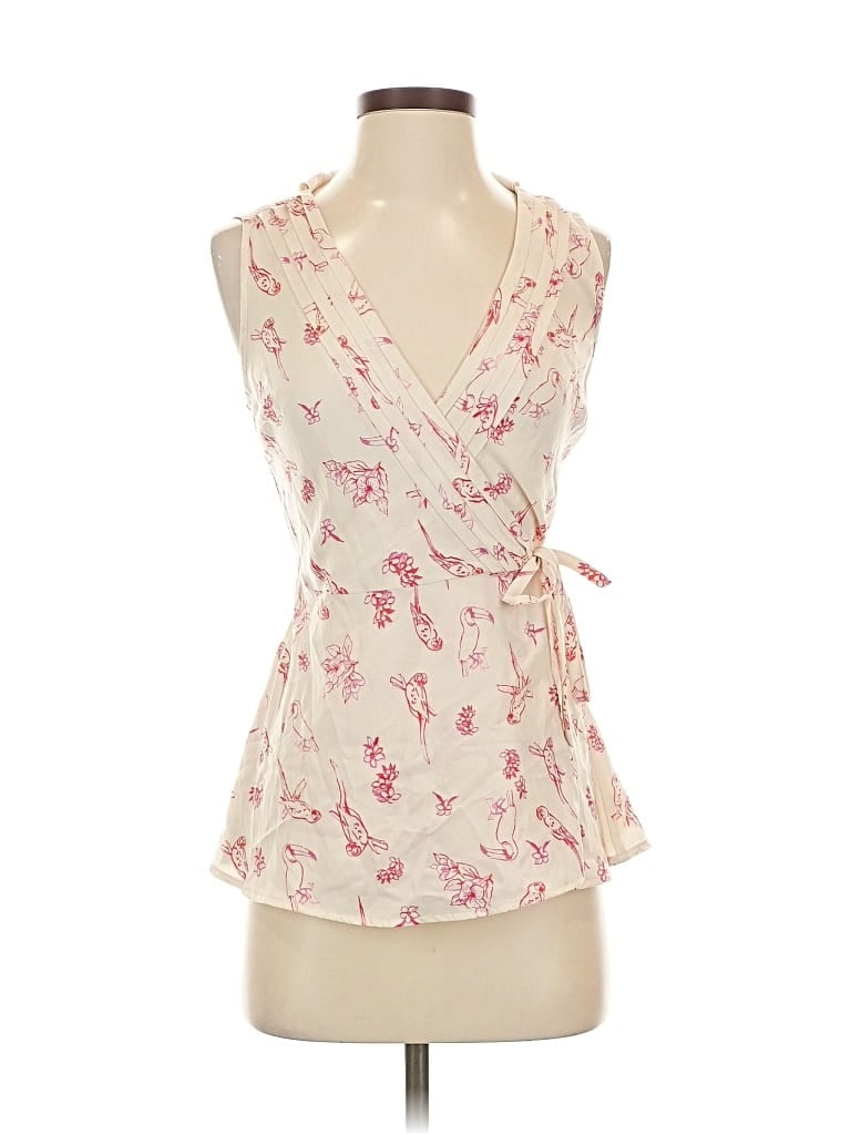 Pre-owned Modcloth Sleeveless Blouse In White