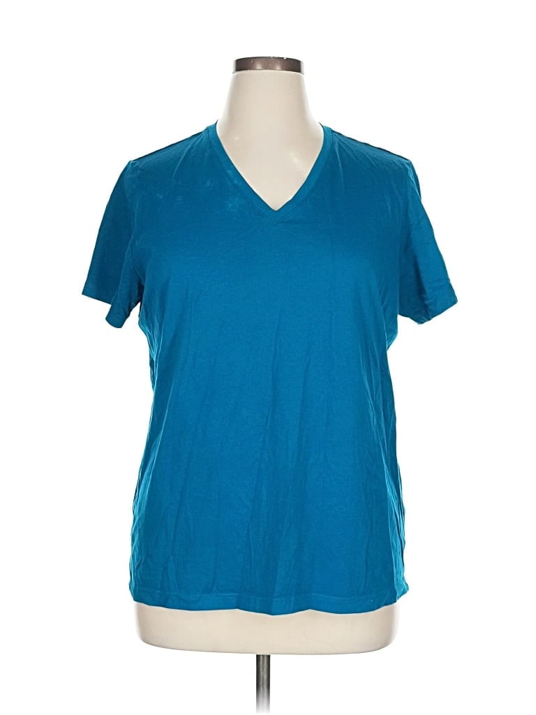 Pre-owned Lands' End Active T-shirt In Blue