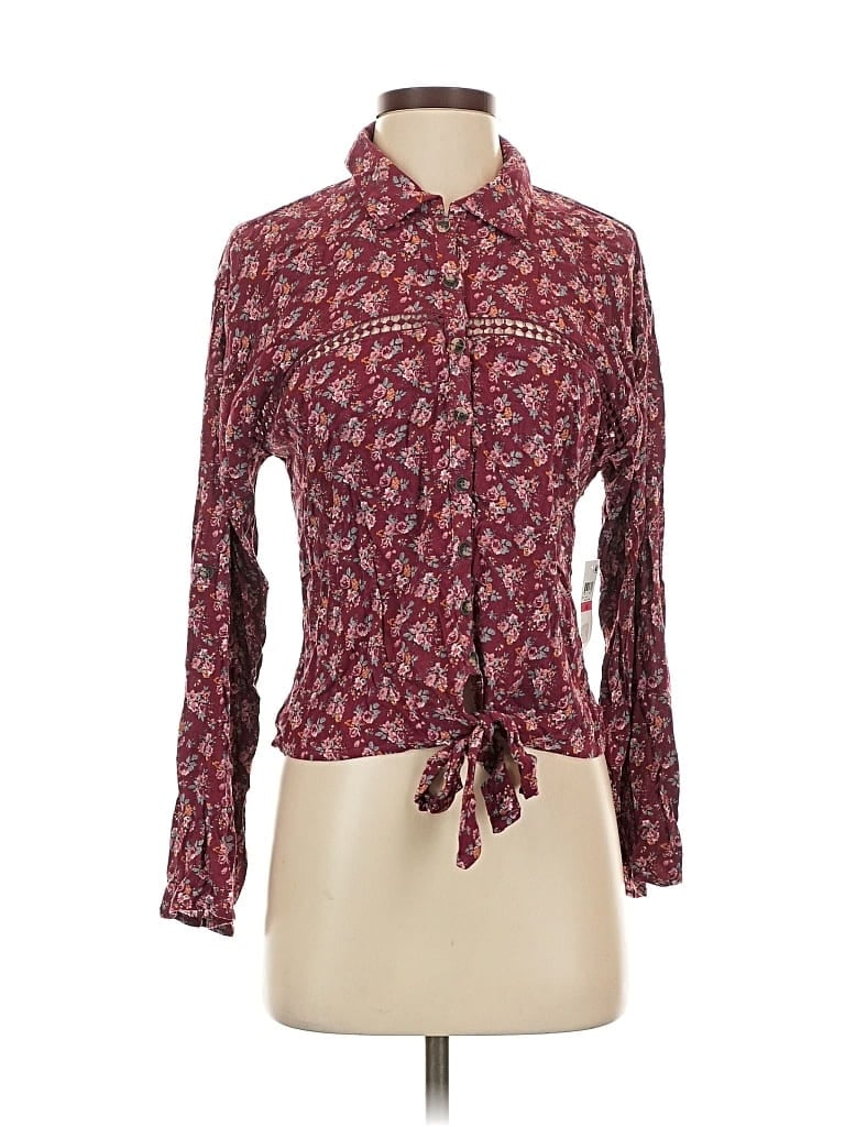 American Rag Cie Long Sleeve Blouse In Burgundy