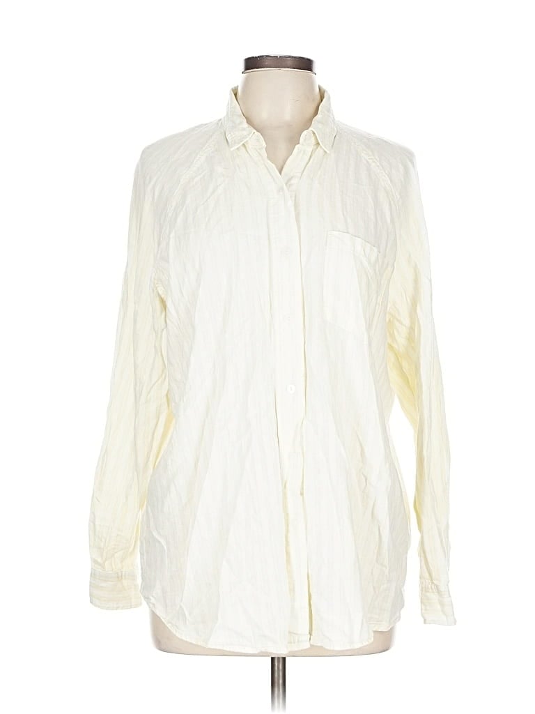 Pre-owned Universal Thread Long Sleeve Button Down Shirt In Yellow