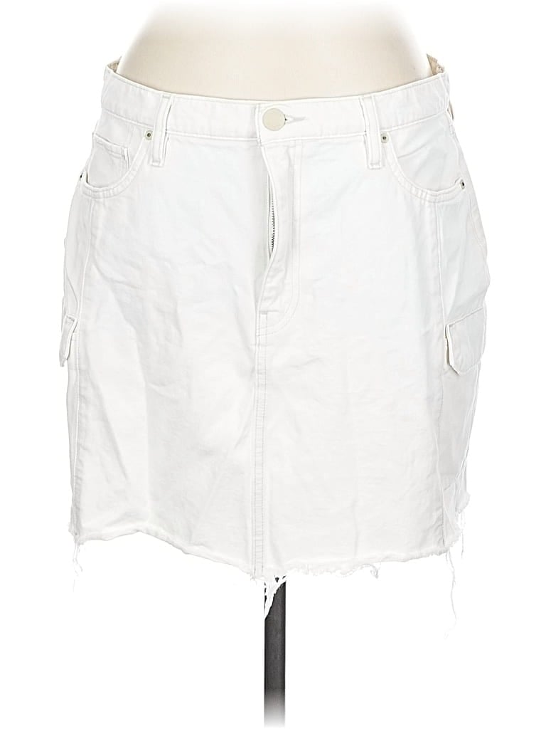 Pre-owned Hudson Denim Skirt In White