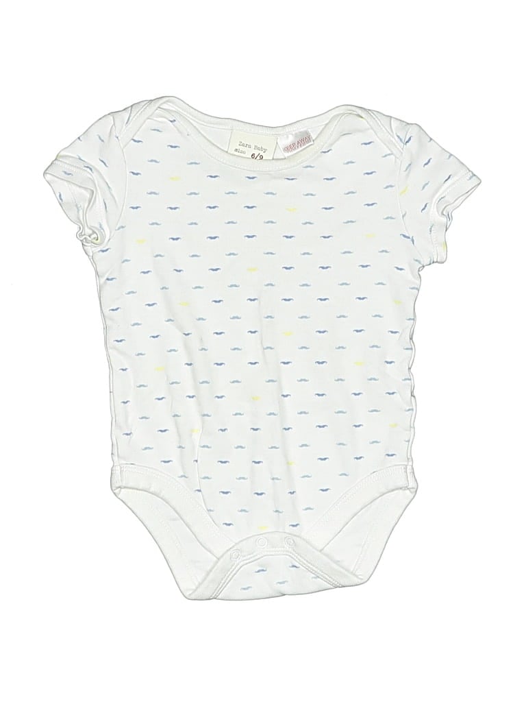 Pre-owned Zara Baby Babies' Short Sleeve Onesie In White