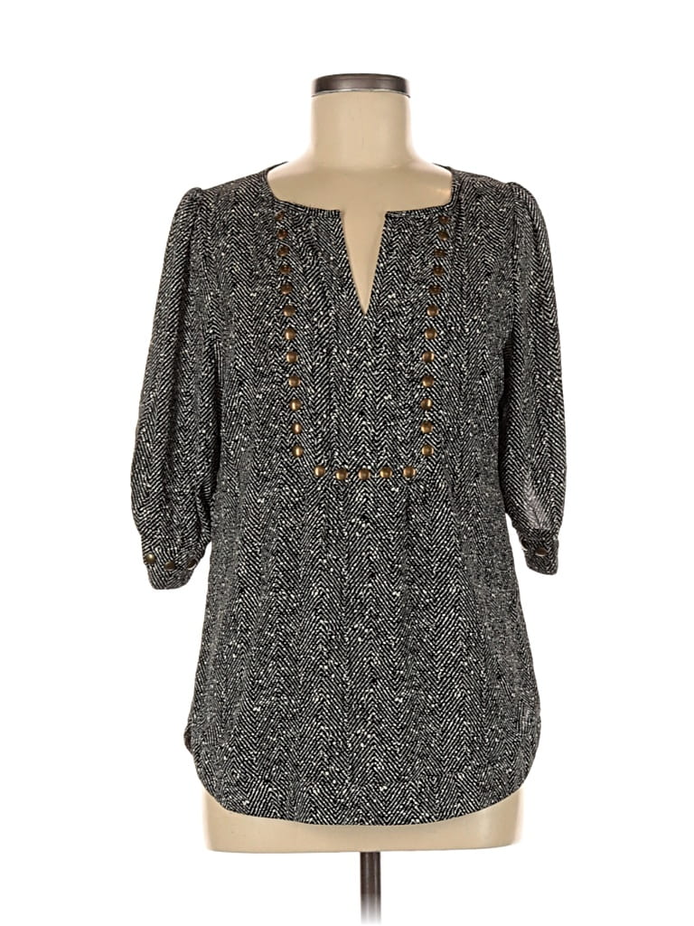 Pre-owned 41hawthorn 3/4 Sleeve Blouse In Gray