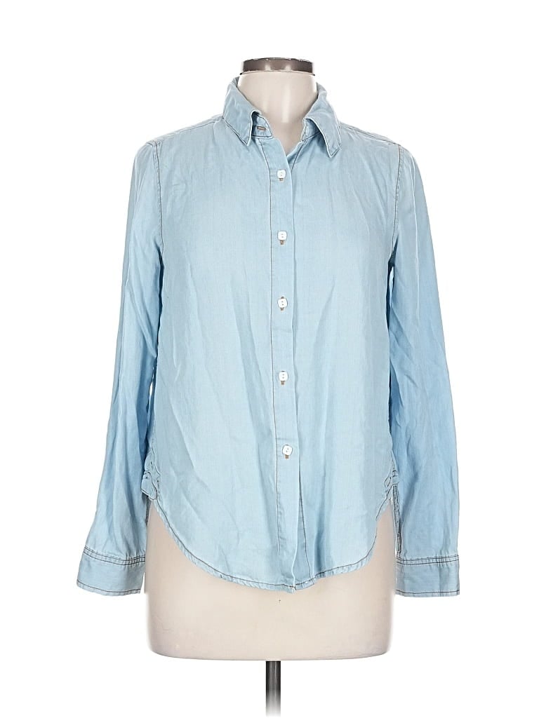 Pre-owned Assorted Brands Long Sleeve Button Down Shirt In Blue