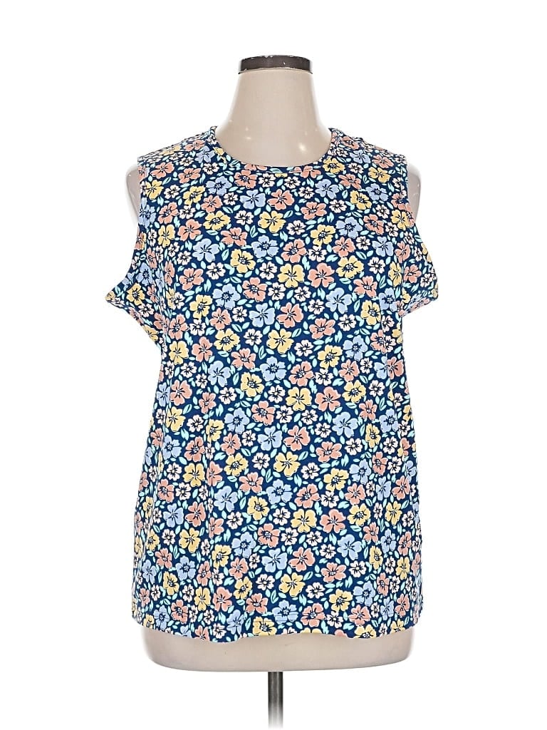 Pre-owned Blair Sleeveless Blouse In Blue
